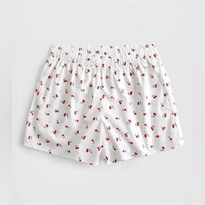 Hollister Poplin Cherry Print Sleep Shorts 🍒 Size XXS